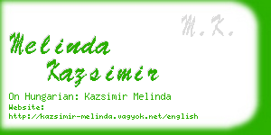 melinda kazsimir business card